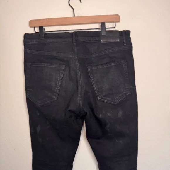 Purple Brand P0001 Skinny Jeans Men's Size 34 Black Distressed Streetwear Grunge